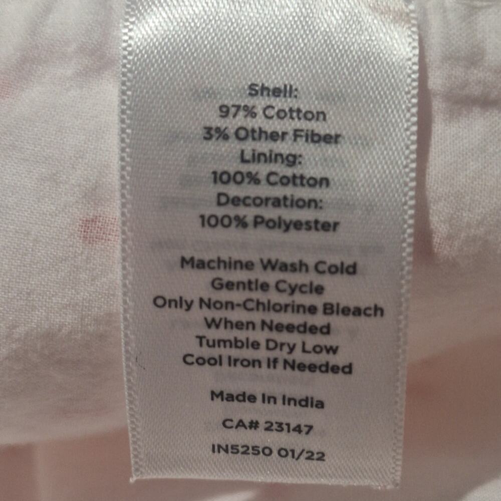 Talbots Shirt Womens 2X White Red Eyelets Tasseled Lined Dotted Bohemian Summer - Picture 8 of 8